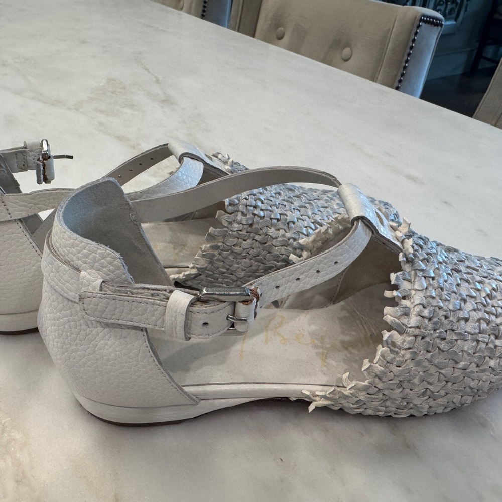 Heuoy Beyueliu Woven White Women's Slingback Flats